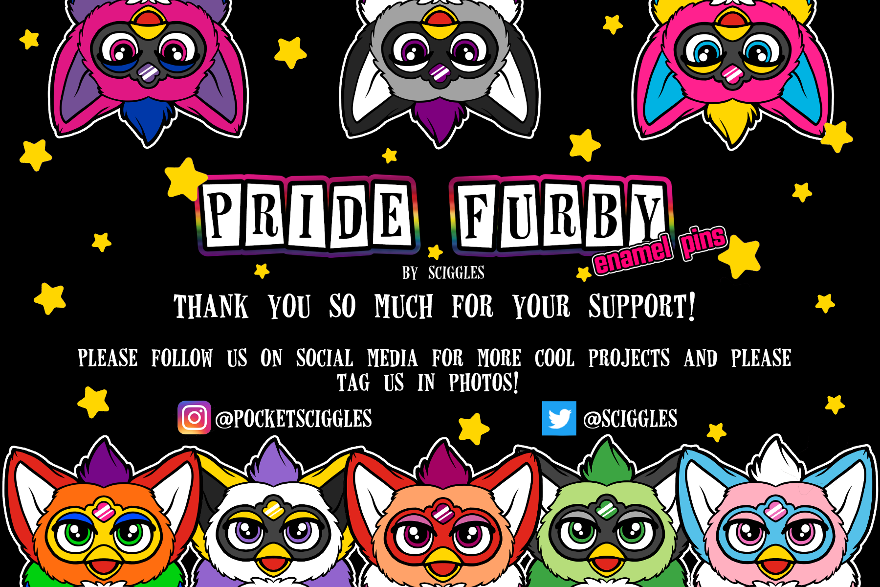 Kickstarter-Funded Pride Furby Enamel Pins Now In-Stock!