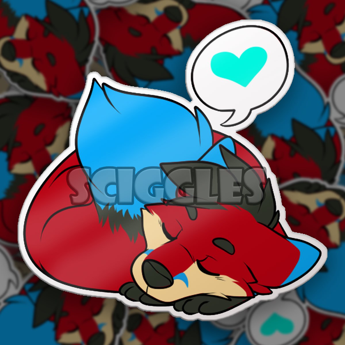 Curled Up for a Nap Jericho_fox 3" Stickers