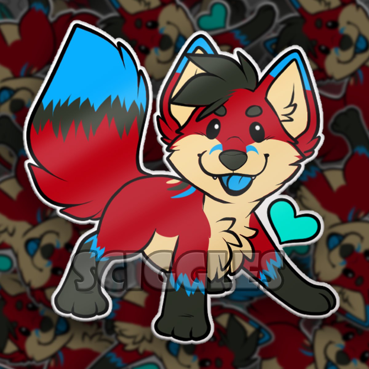 Chibi Goofball Jericho_fox 3" Stickers