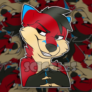 Mischievous Smirk Jericho_fox 3" Stickers