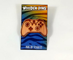 Wooden Pins - Gaming, Pins, Cedar, Customizeable, Gaming, Laser Engraved, Pins, Wearable - Sciggles