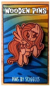 Wooden Pins - Pony, Pins, Cedar, Customizeable, Laser Engraved, Pins, Pony, Wearable - Sciggles