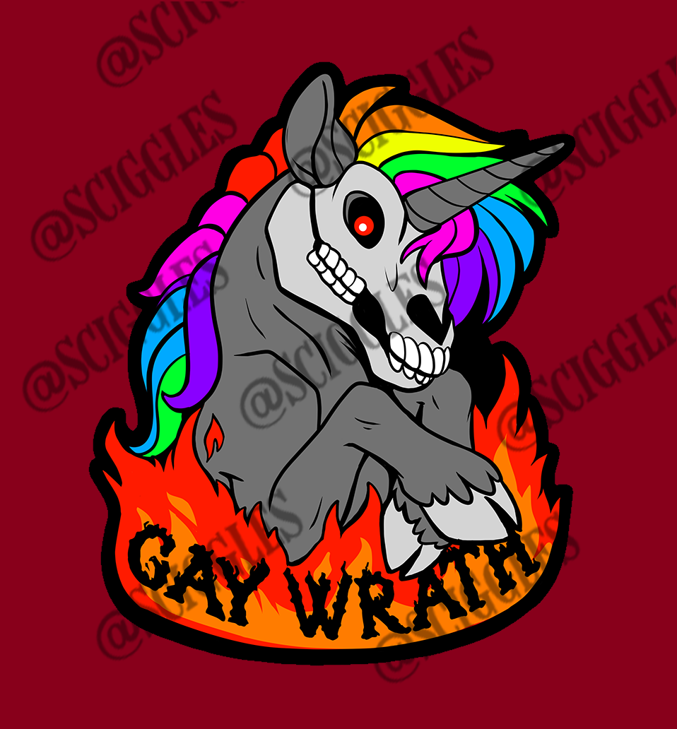 GAY WRATH 3" Stickers