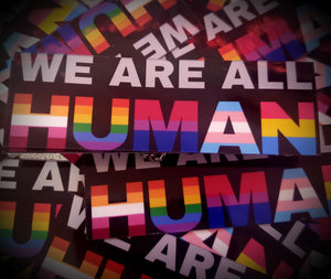 We Are All Human 3" Stickers