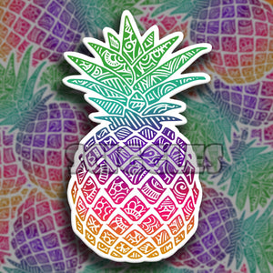 Mandala Pineapple 3" Stickers