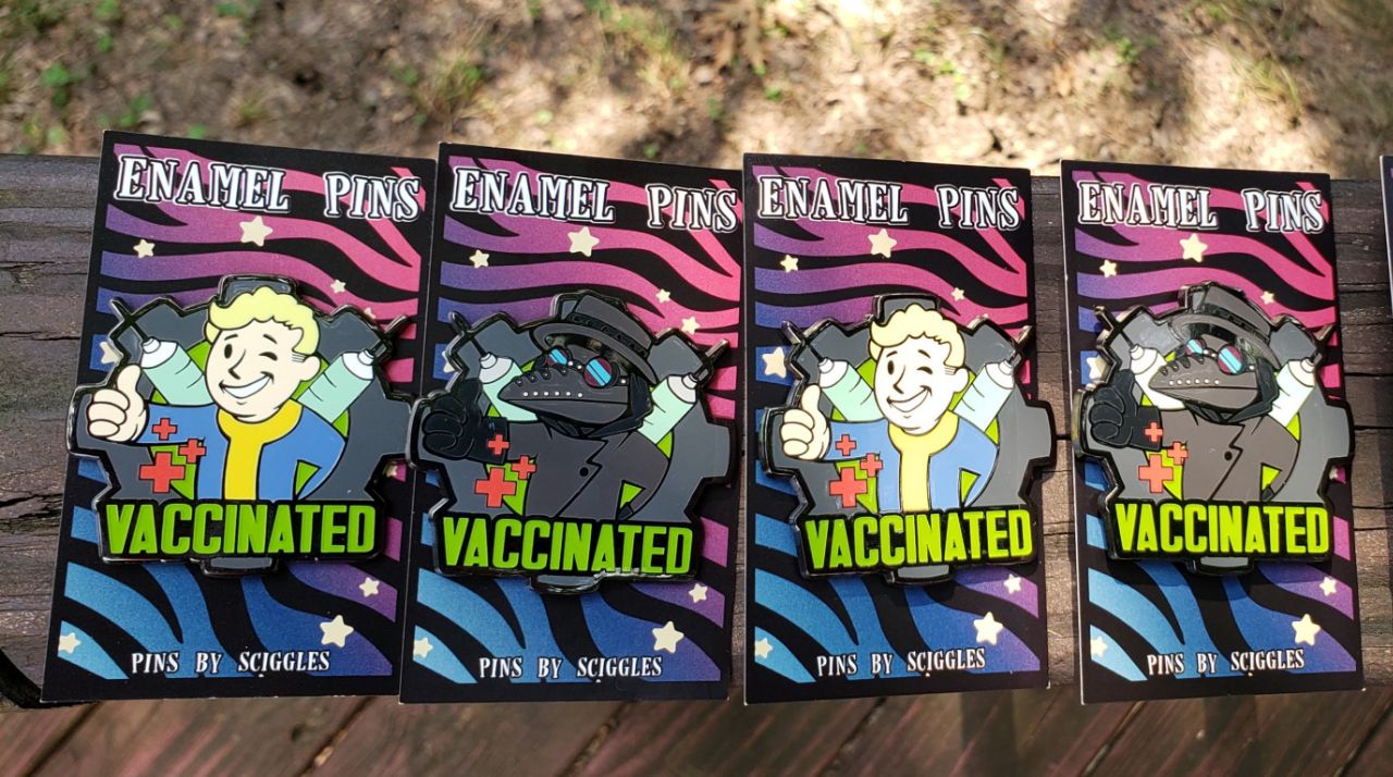 Vaccinated Enamel Pins