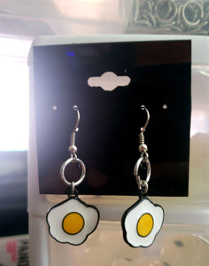 Fried Eggs Earrings, Earrings, Earrings, Enamel, Wearable - Sciggles
