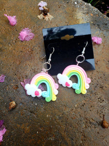 Rainbow Earrings, Earrings, Earrings, Resin, Wearable - Sciggles
