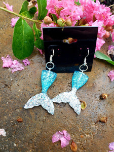 Mermaid Tail Earrings, Earrings, Earrings, Resin, Wearable - Sciggles