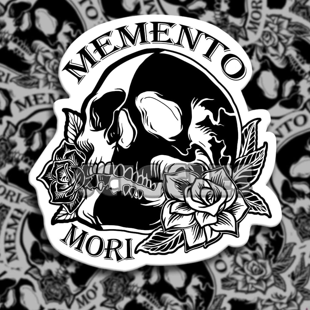 Memento Mori Skull 3" Stickers, Stickers - Sciggles