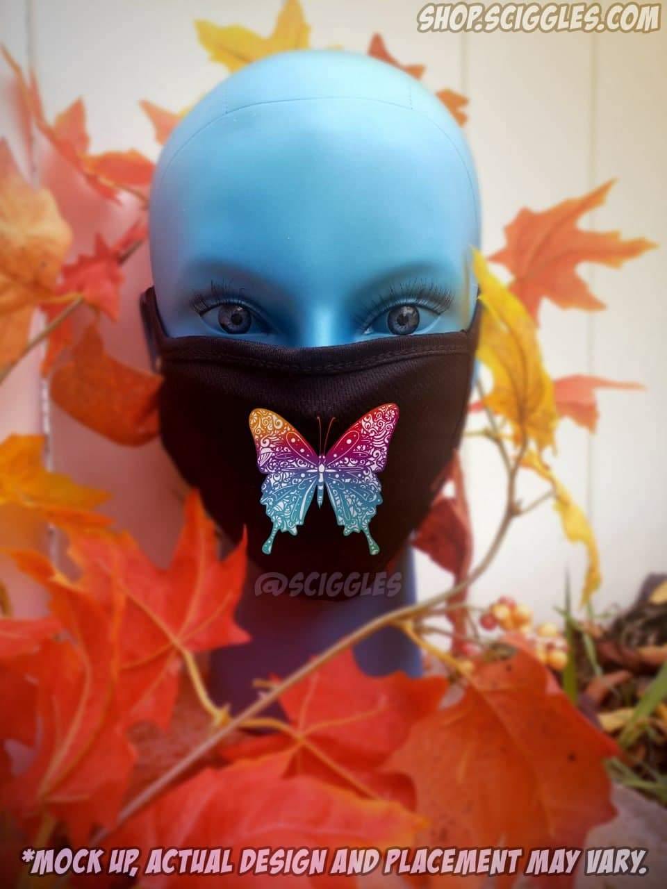 Face Masks - Mandala Butterfly, Face Masks - Sciggles
