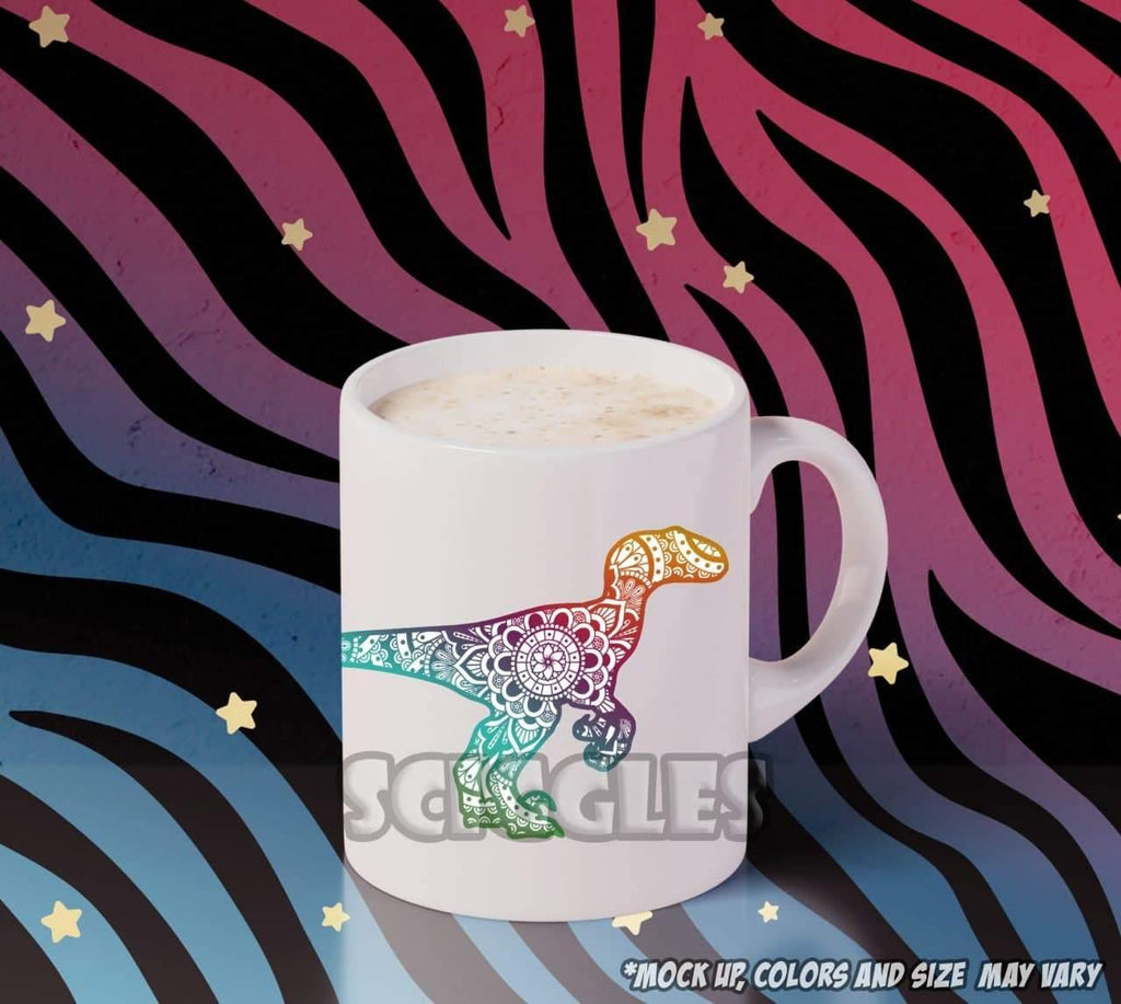 Mandala Raptor Coffee Mug, Mugs - Sciggles