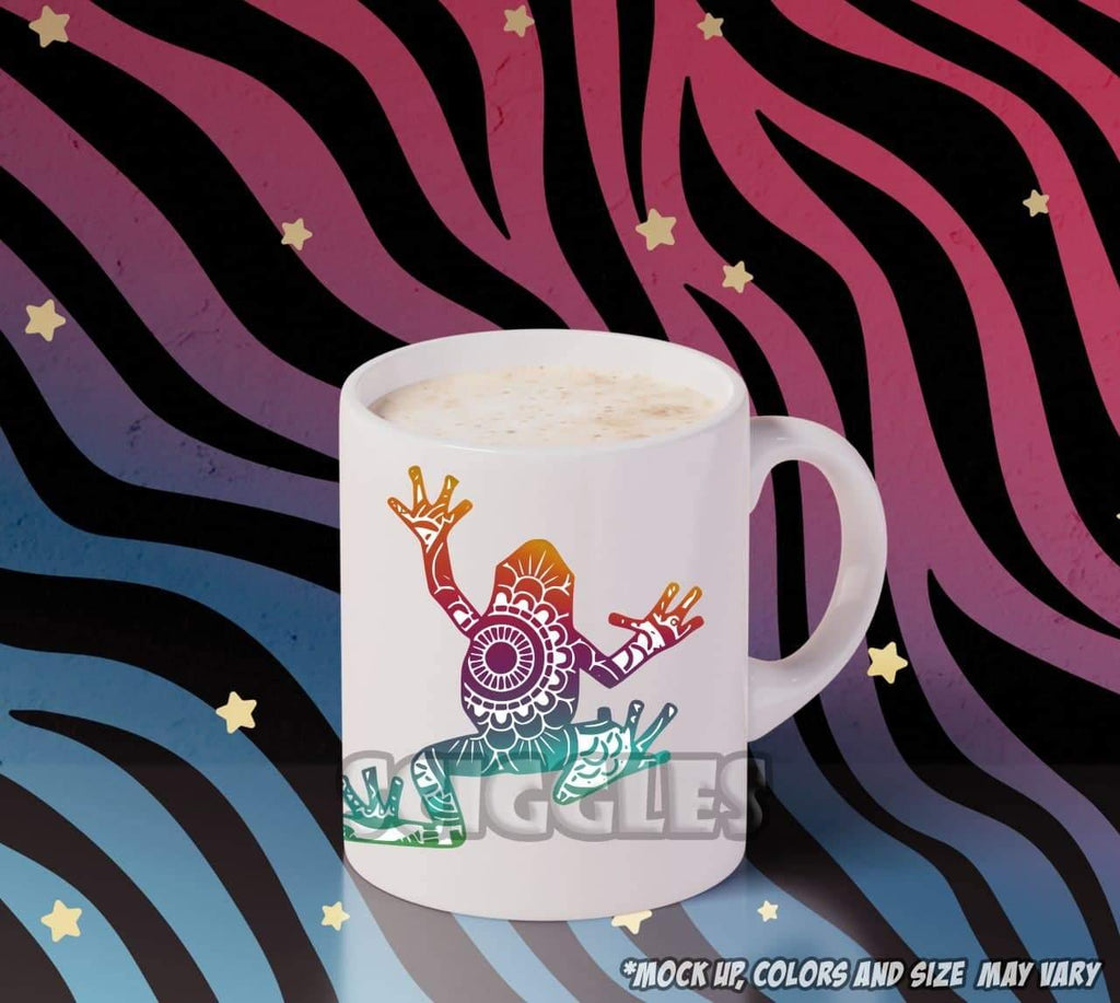 Mandala Tree Frog Coffee Mug, Mugs - Sciggles