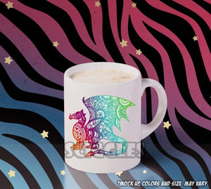 Mandala Dragon Coffee Mug, Mugs - Sciggles