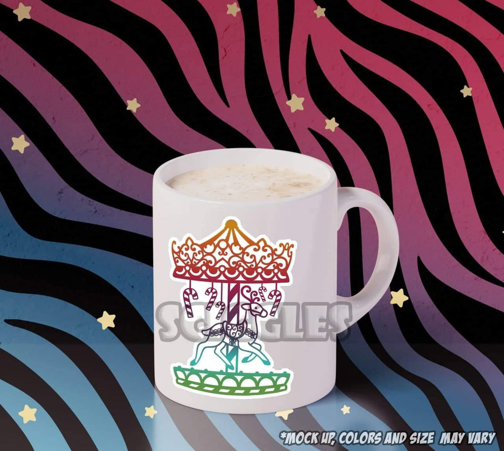 Mandala Reindeer Carousel Coffee Mugs, Mugs - Sciggles