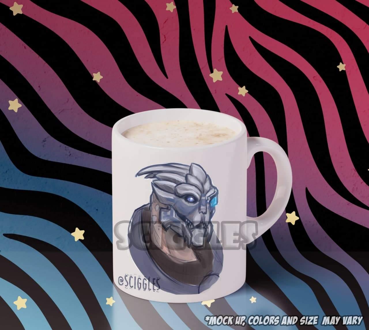 Soft Garrus Sketch Coffee Mug, Mugs - Sciggles