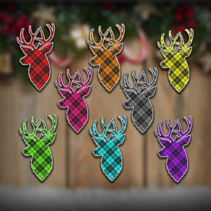 Plaid Reindeer 3" Stickers, Stickers - Sciggles